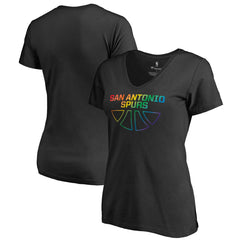 San Antonio Spurs Women's Team Pride Wordmark V-Neck T-Shirt - Black for sale