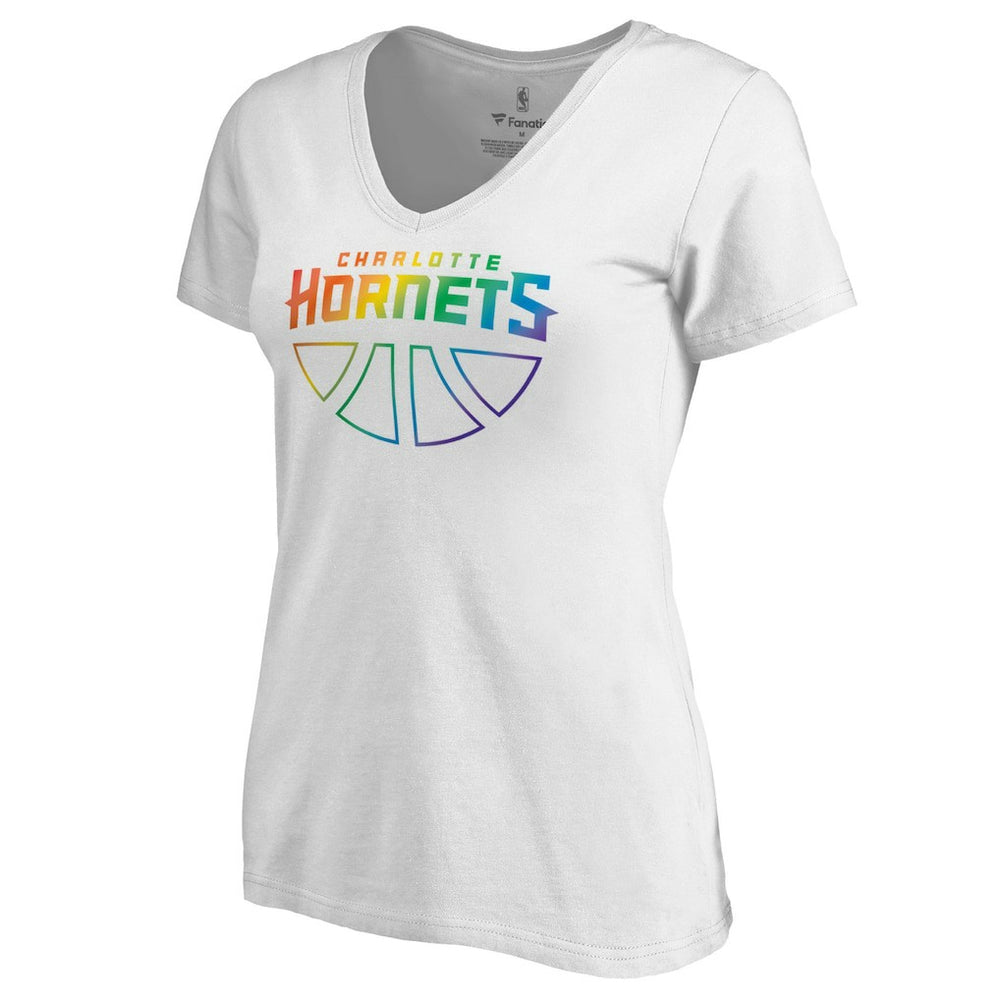 Charlotte Hornets Women's Team Pride Wordmark V-Neck T-Shirt - White sale