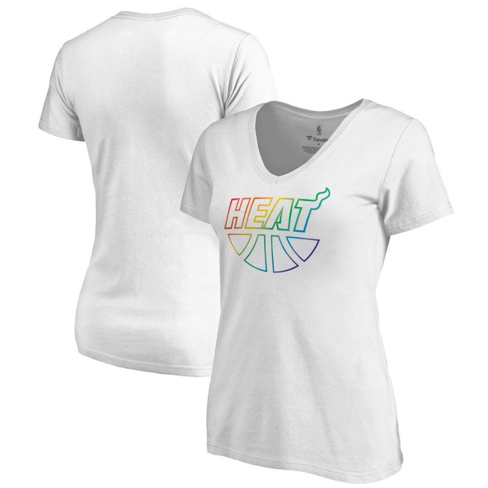 Miami Heat Women's Team Pride Wordmark V-Neck T-Shirt - White online