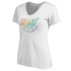 Miami Heat Women's Team Pride Wordmark V-Neck T-Shirt - White online