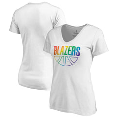 Portland Trail Blazers Women's Team Pride Wordmark V-Neck T-Shirt sale - White cheap
