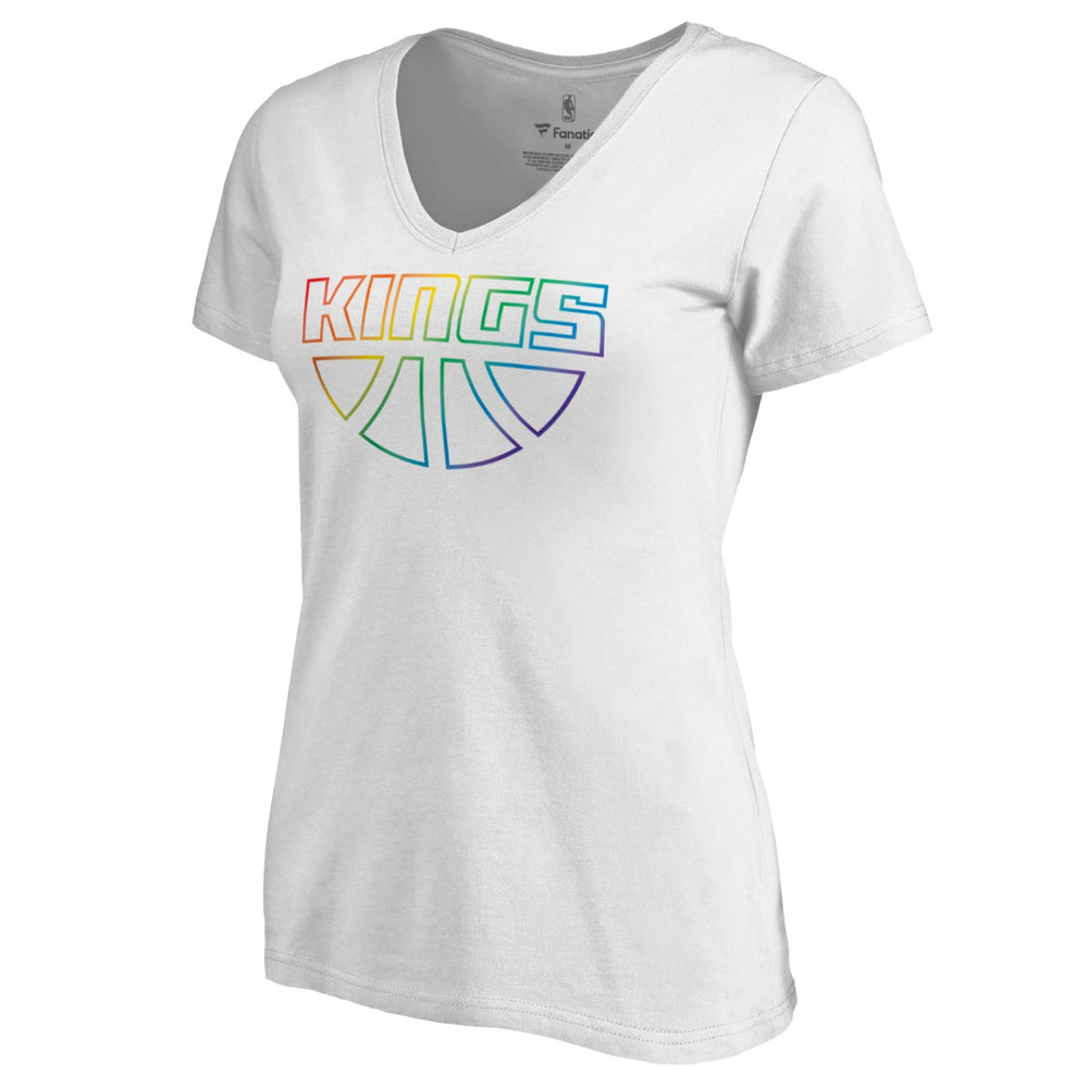 Sacramento Kings Women's Team Pride Wordmark V-Neck T-Shirt - White sale