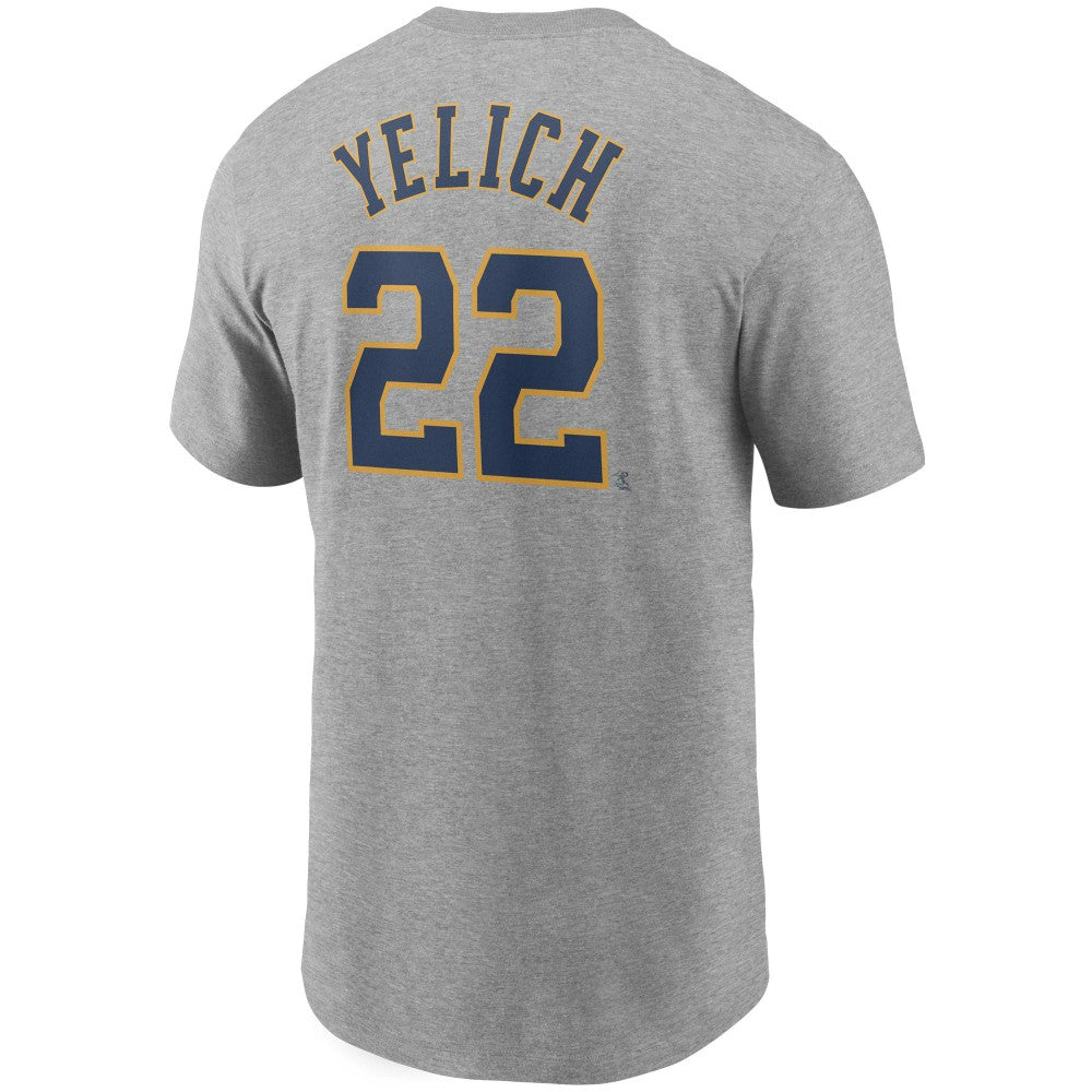 Christian Yelich Milwaukee Brewers Name & Number T-Shirt Gray