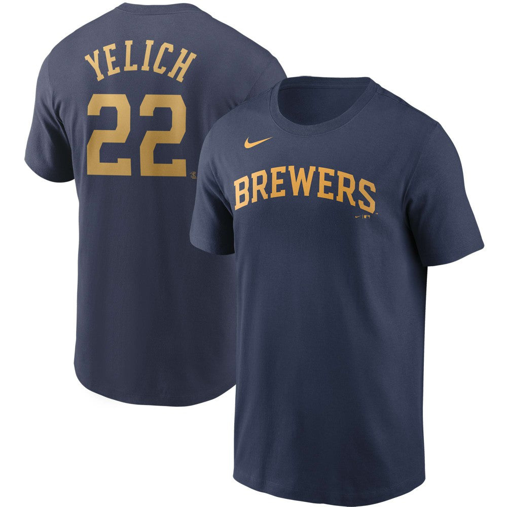 Christian Yelich Milwaukee Brewers Name & Number T-Shirt Navy