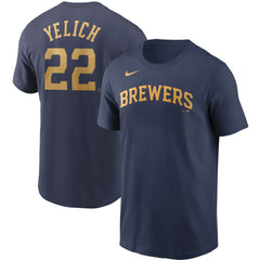Christian Yelich Milwaukee Brewers Name & Number T-Shirt Navy