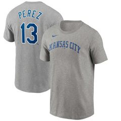 Salvador Perez Kansas City Royals Name & Number T-Shirt Gray
