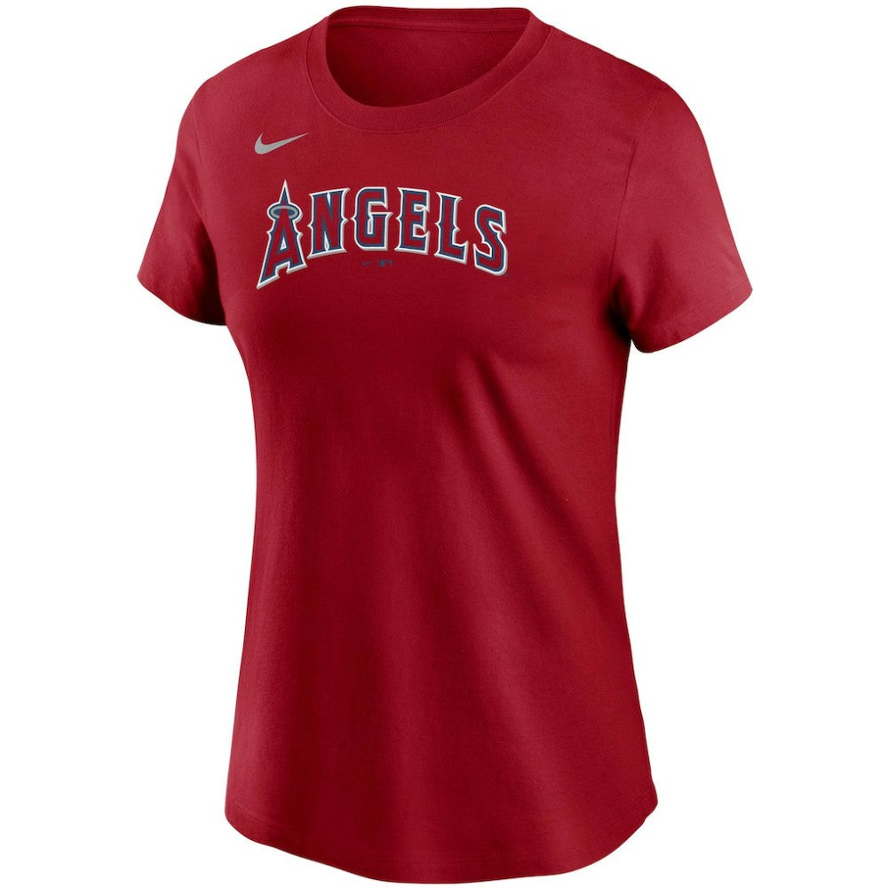 Mike Trout Los Angeles Angels Women's Name & Number T-Shirt Red