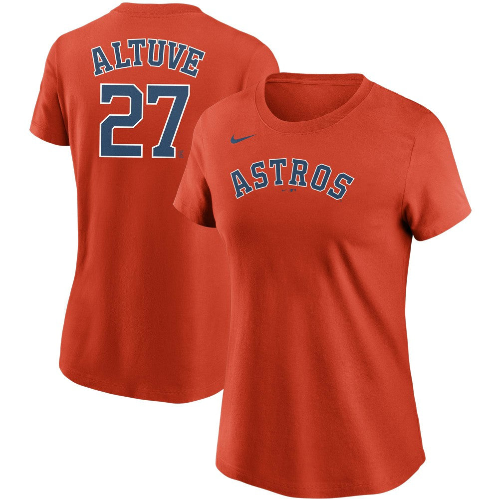 Jose Altuve Houston Astros Women's Name & Number T-Shirt Orange