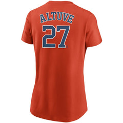 Jose Altuve Houston Astros Women's Name & Number T-Shirt Orange