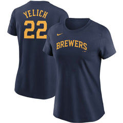 Christian Yelich Milwaukee Brewers Women's Name & Number T-Shirt Navy