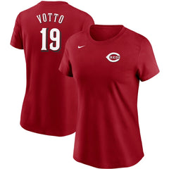 Joey Votto Cincinnati Reds Women's Name & Number T-Shirt Red