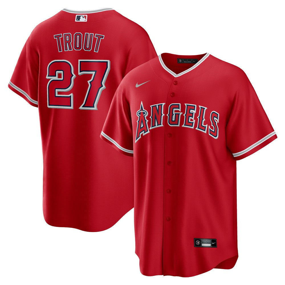 Mike Trout Los Angeles Angels Alternate Replica Player Name Jersey Red