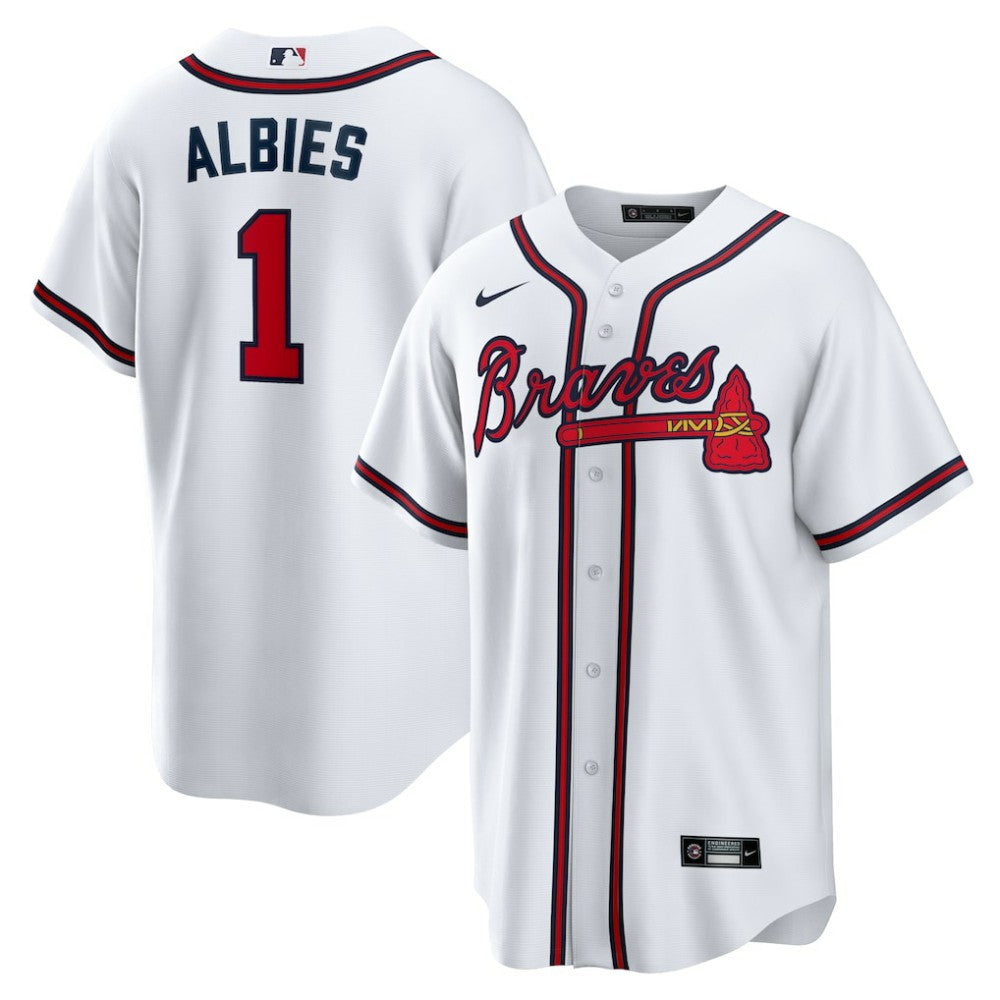 Ozzie Albies Atlanta Braves Home Replica Player Name Jersey White
