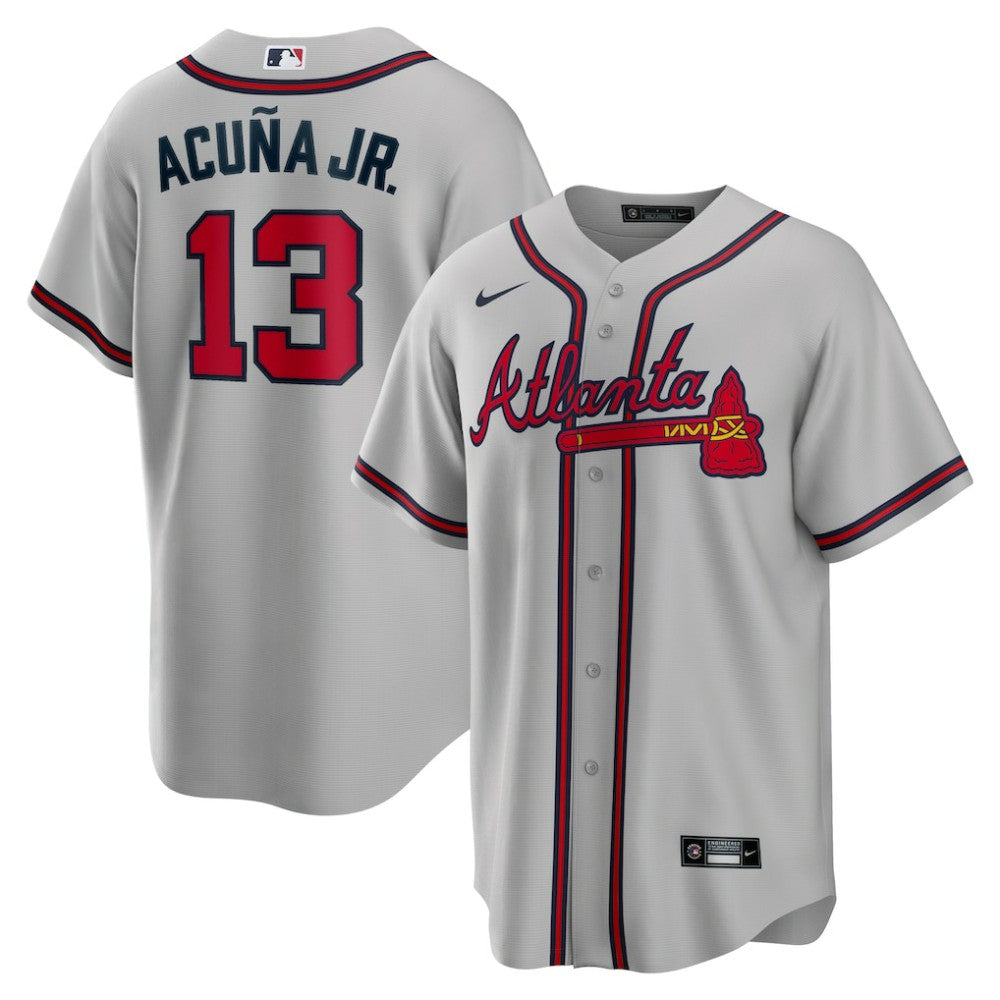 Ronald Acuna Jr. Atlanta Braves Road Replica Player Name Jersey Gray