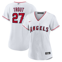 Mike Trout Los Angeles Angels Women's Home Replica Player Jersey White