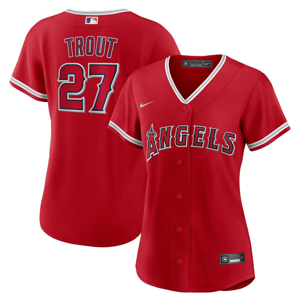 Mike Trout Los Angeles Angels Women's Alternate Replica Player Jersey Red