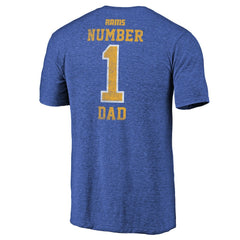 Los Angeles Rams Greatest Dad Retro Tri-Blend T-Shirt - Heathered Royal sale