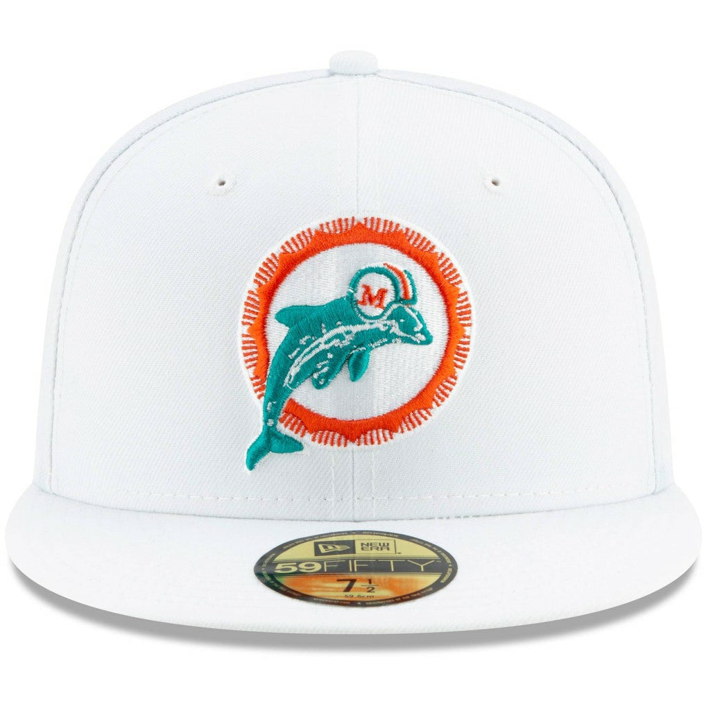 Miami Dolphins New Era Historic Omaha 59FIFTY Fitted Hat - White online
