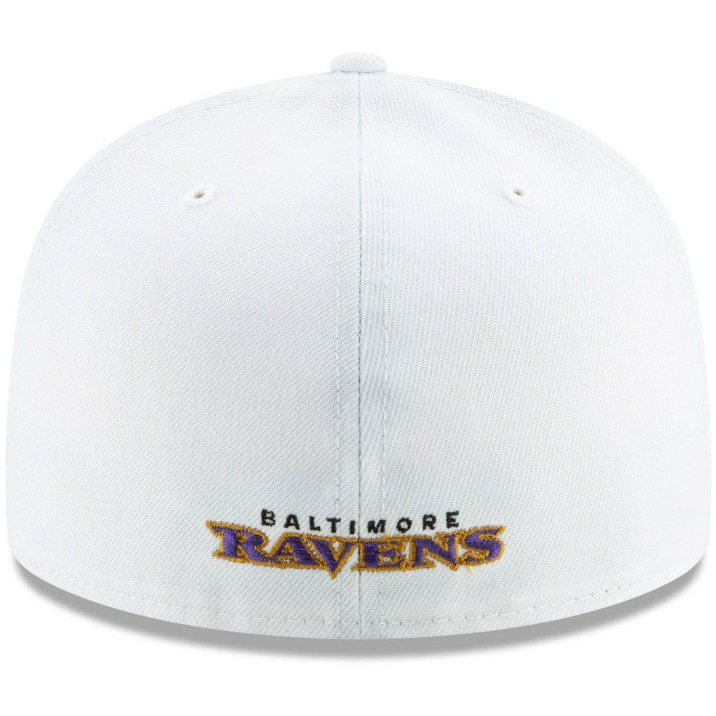 Baltimore Ravens New Era Shield Omaha 59FIFTY Fitted Hat - White outlet