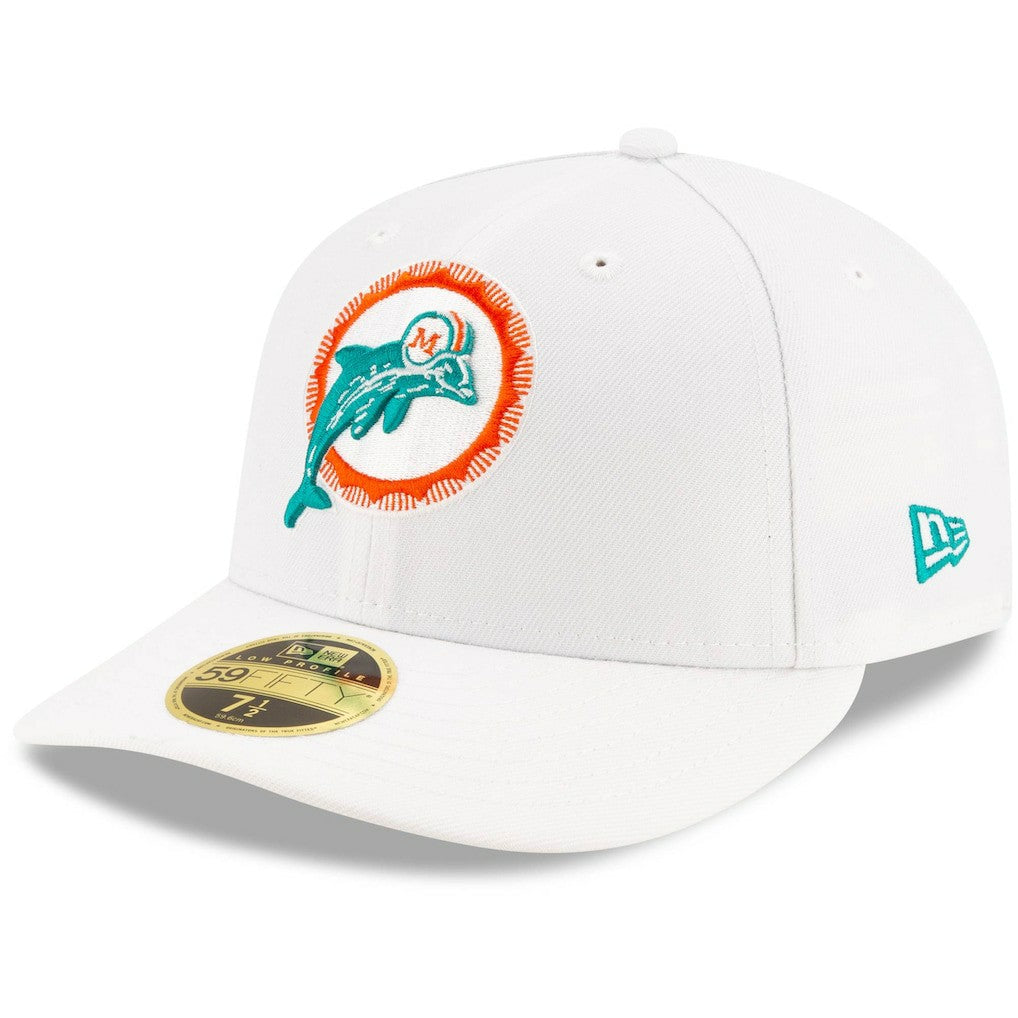 Miami Dolphins New Era Omaha Low Profile 59FIFTY Fitted Hat - White on sale