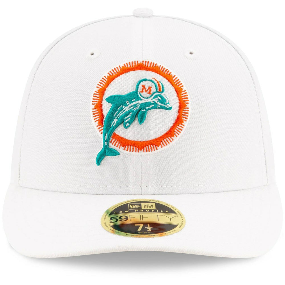 Miami Dolphins New Era Omaha Low Profile 59FIFTY Fitted Hat - White on sale