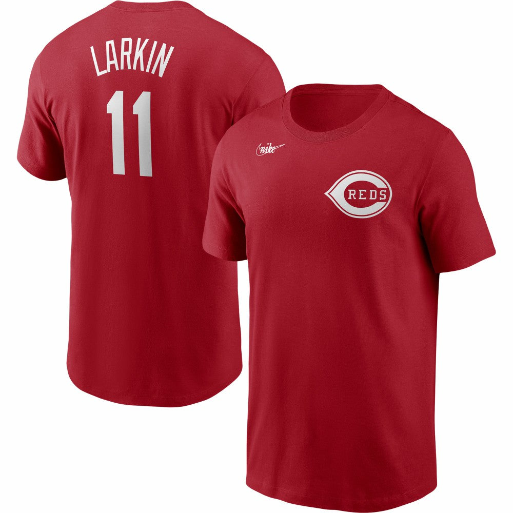 Barry Larkin Cincinnati Reds Cooperstown Collection Name & Number T-Shirt Red