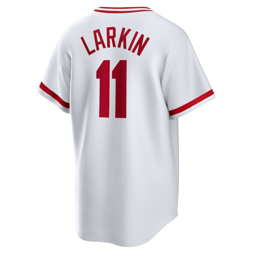 Barry Larkin Cincinnati Reds Home Cooperstown Collection Player Jersey White