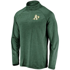 Athletics Iconic Striated Primary Logo Raglan Quarter-Zip Pullover Jacket Green