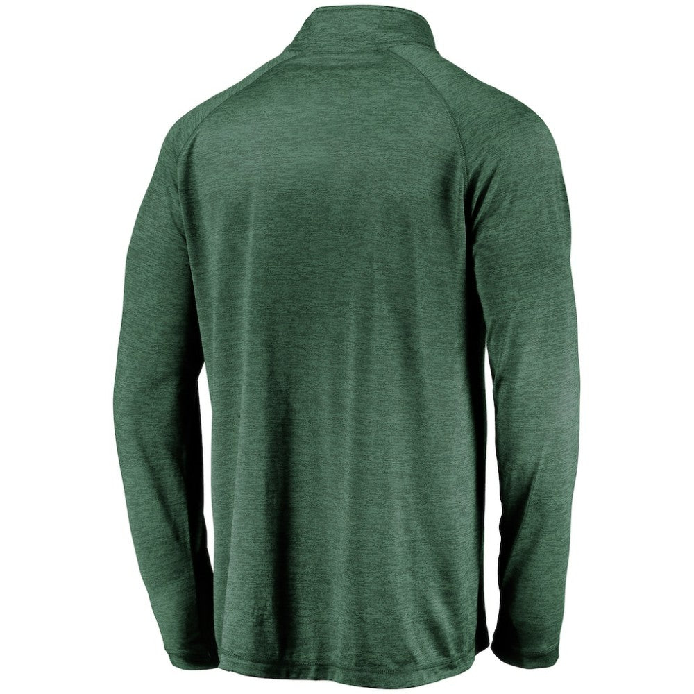 Athletics Iconic Striated Primary Logo Raglan Quarter-Zip Pullover Jacket Green