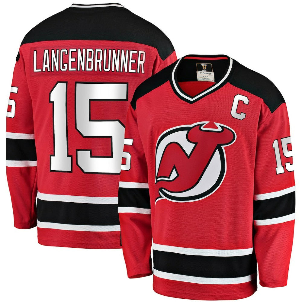 Jamie Langenbrunner New Jersey Devils Fanatics Premier Breakaway Retired Player Jersey - Red Jerseys