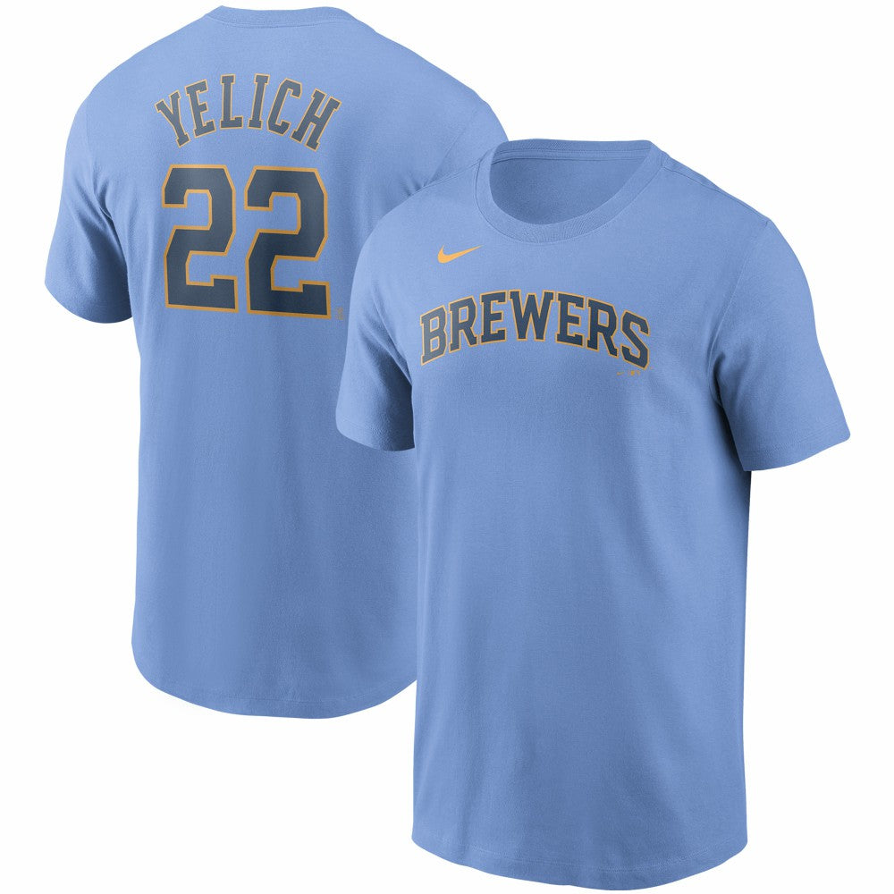 Christian Yelich Milwaukee Brewers Name & Number T-Shirt Light Blue