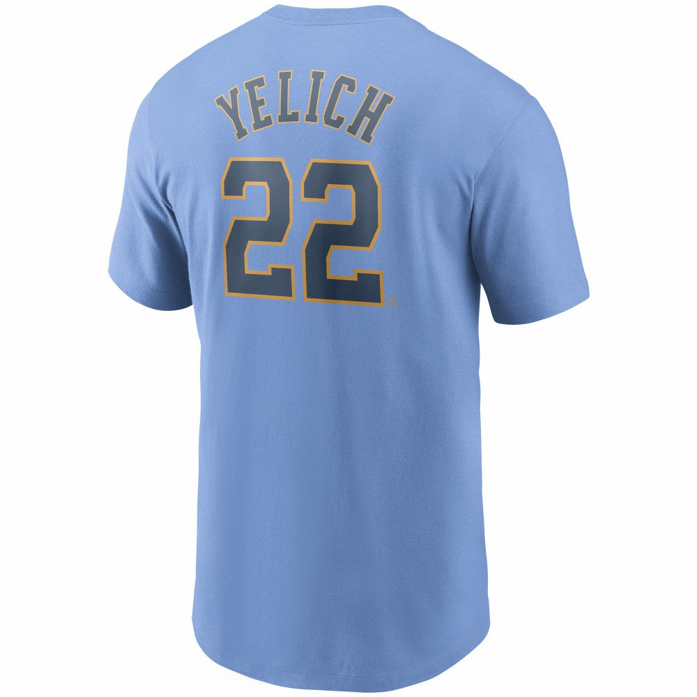 Christian Yelich Milwaukee Brewers Name & Number T-Shirt Light Blue