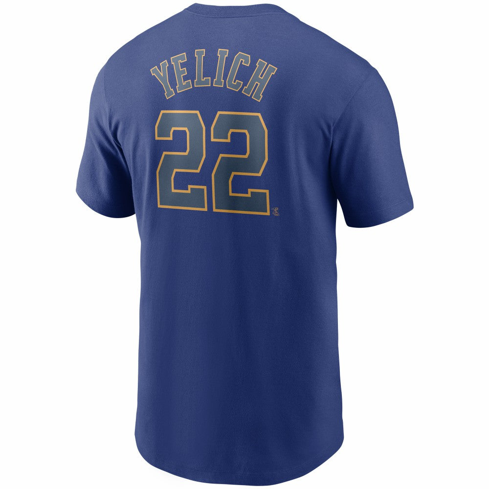 Christian Yelich Milwaukee Brewers Name & Number T-Shirt Royal