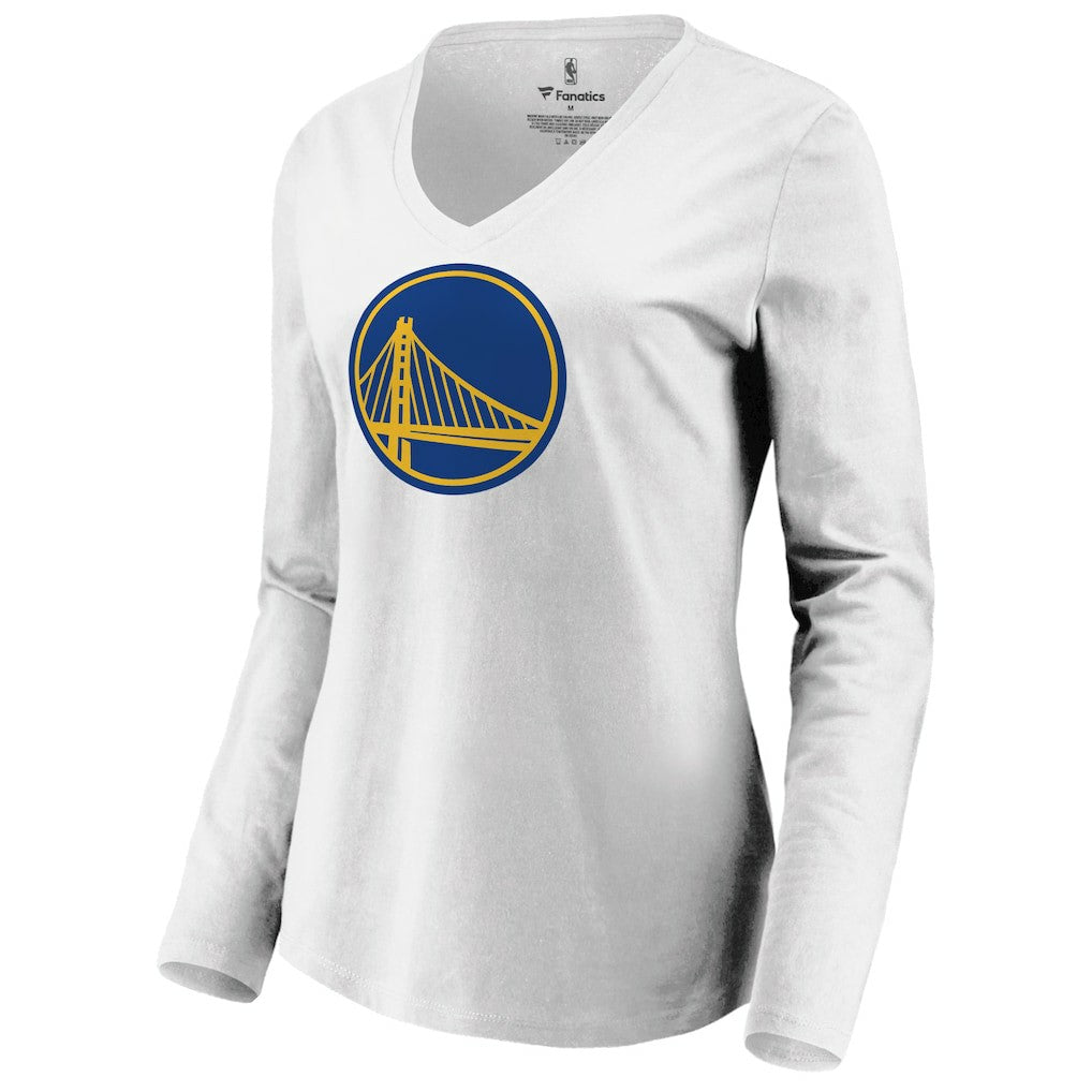 Golden State Warriors Women's Primary Logo Long Sleeve V-Neck T-Shirt sale - White on sale