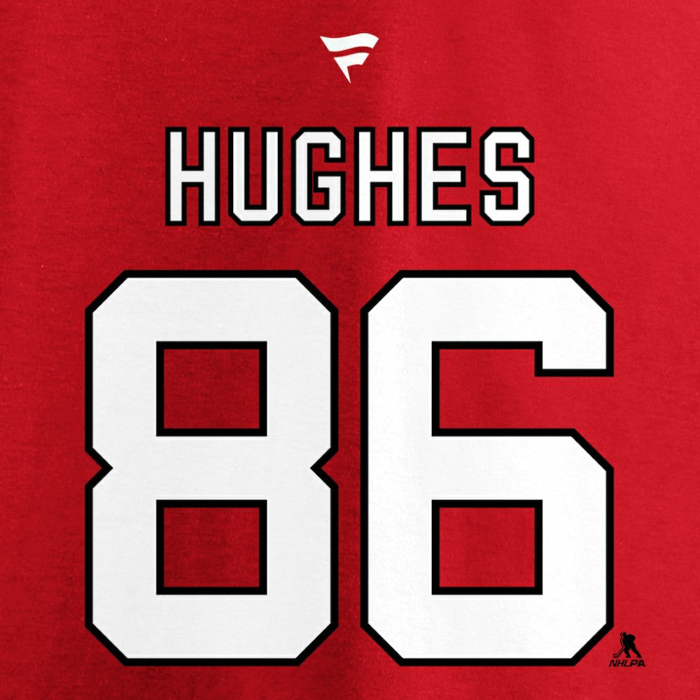Jack Hughes New Jersey Devils Fanatics Authentic Stack Player Name & Number T-Shirt - Red T-shirts