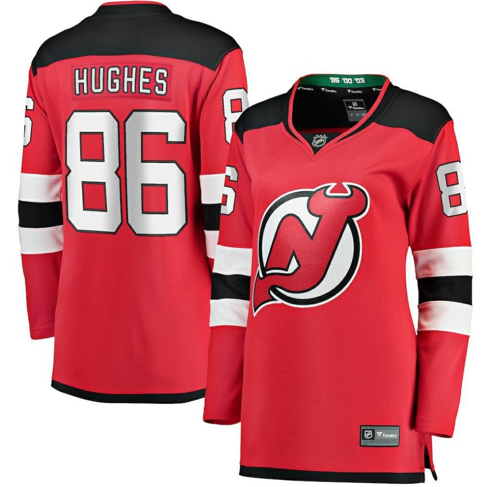 Jack Hughes New Jersey Devils Fanatics Women's Home Breakaway Jersey - Red Jerseys