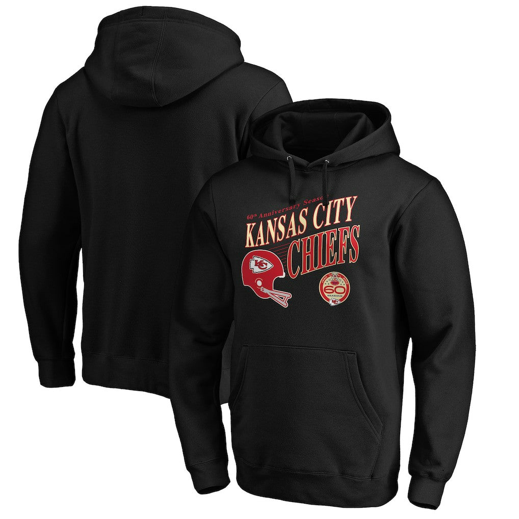 Kansas City Chiefs 60th Season Logo Rise Pullover Hoodie - Black on sale