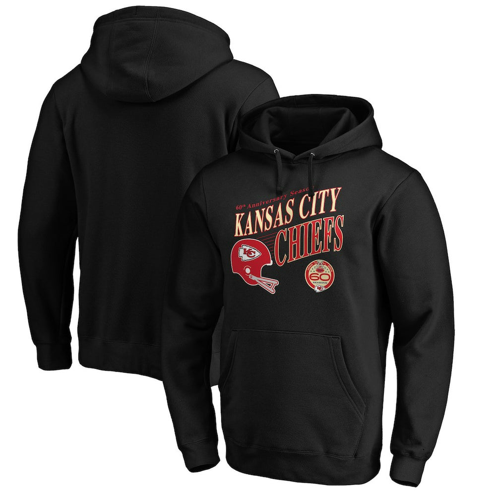 Kansas City Chiefs 60th Season Logo Rise Pullover Hoodie - Black on sale