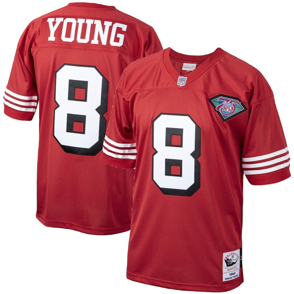 Steve Young San Francisco 49ers 1994 Authentic Throwback Retired Player Jersey - Scarlet on sale