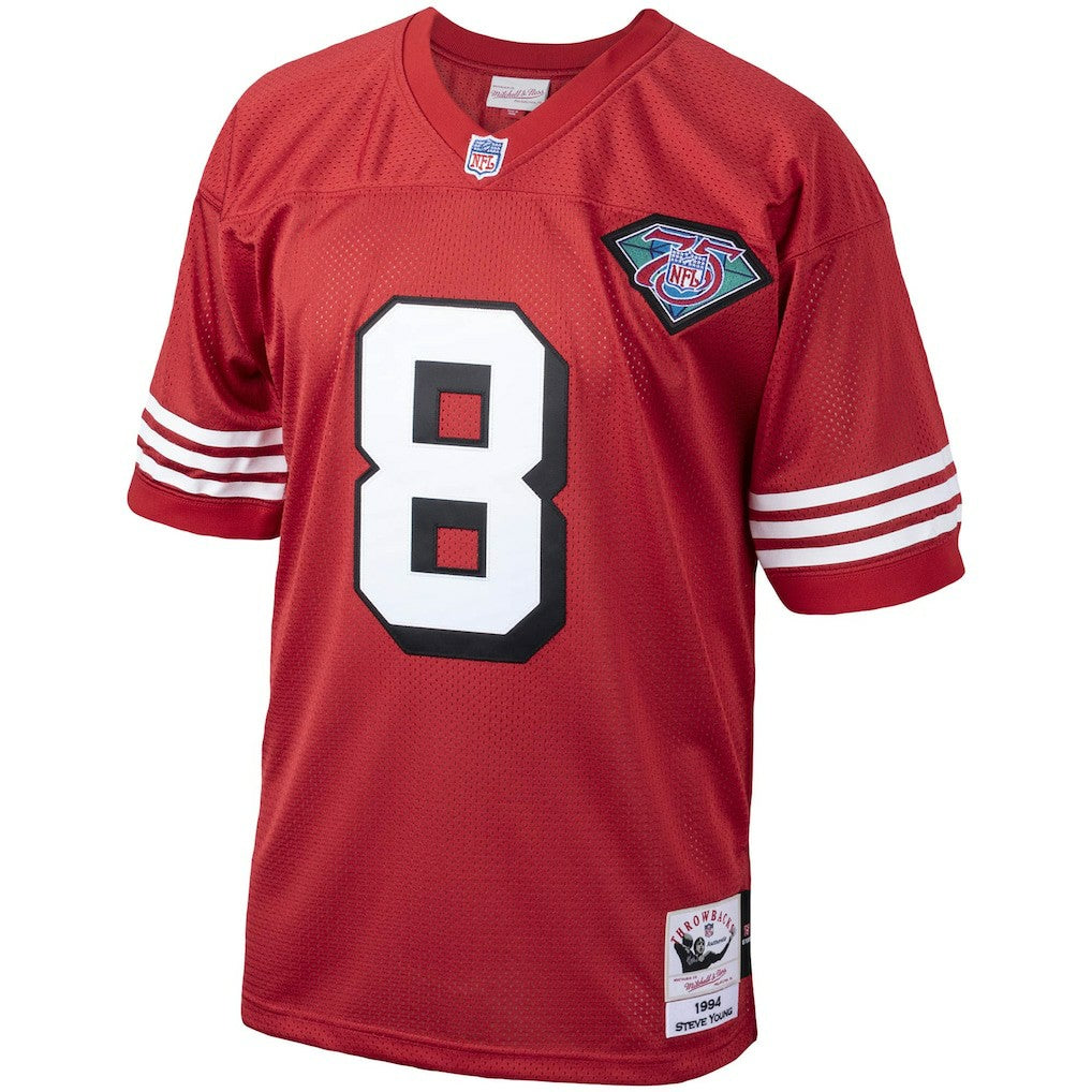 Steve Young San Francisco 49ers 1994 Authentic Throwback Retired Player Jersey - Scarlet on sale