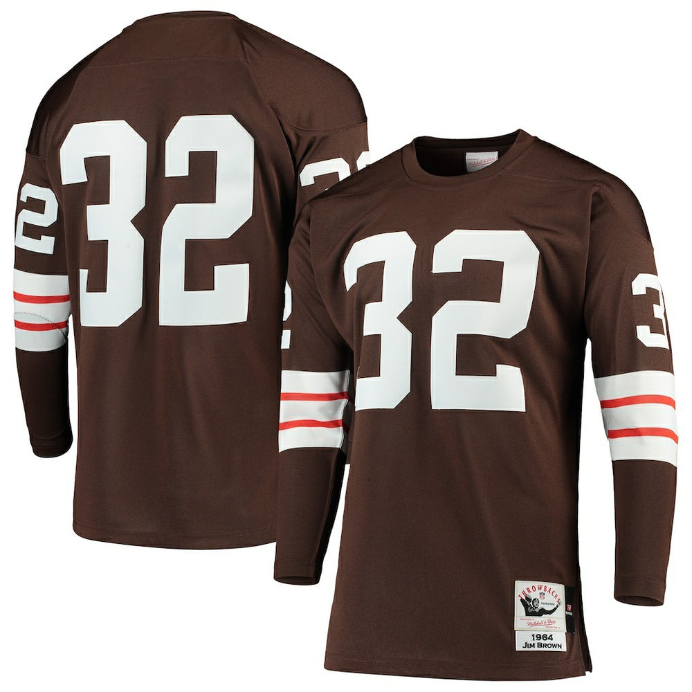 Jim Brown Cleveland Browns 1964 Authentic Throwback Retired Player Jersey - Brown for sale