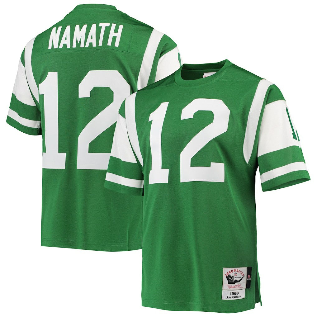 Joe Namath New York Jets 1968 Authentic Throwback Retired Player Jersey - Green for sale