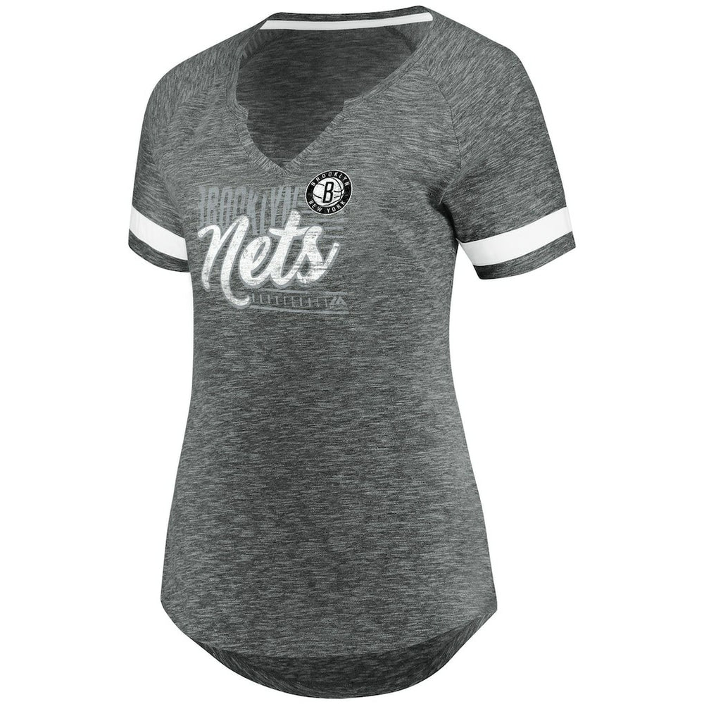 Brooklyn Nets Women's Showtime Winning With Pride Notch Neck T-Shirt - Gray/White online