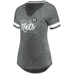 Brooklyn Nets Women's Showtime Winning With Pride Notch Neck T-Shirt - Gray/White online
