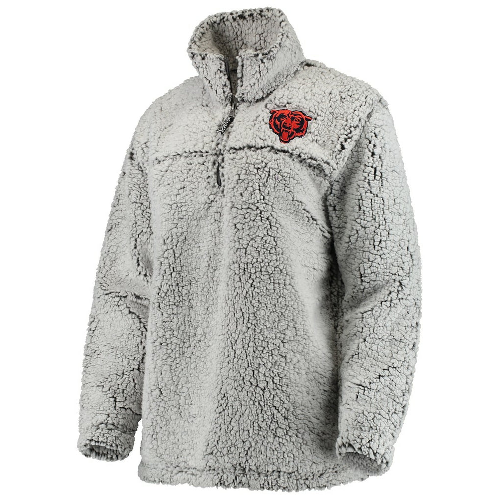Chicago Bears Women's Sherpa Quarter-Zip Pullover Jacket - Gray cheap