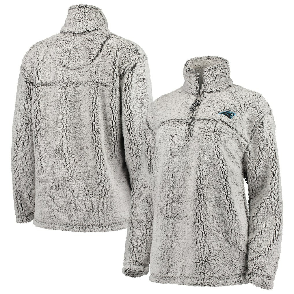 Carolina Panthers G-III 4Her by Carl Banks Women's Sherpa Quarter-Zip Pullover Jacket - Gray cheap