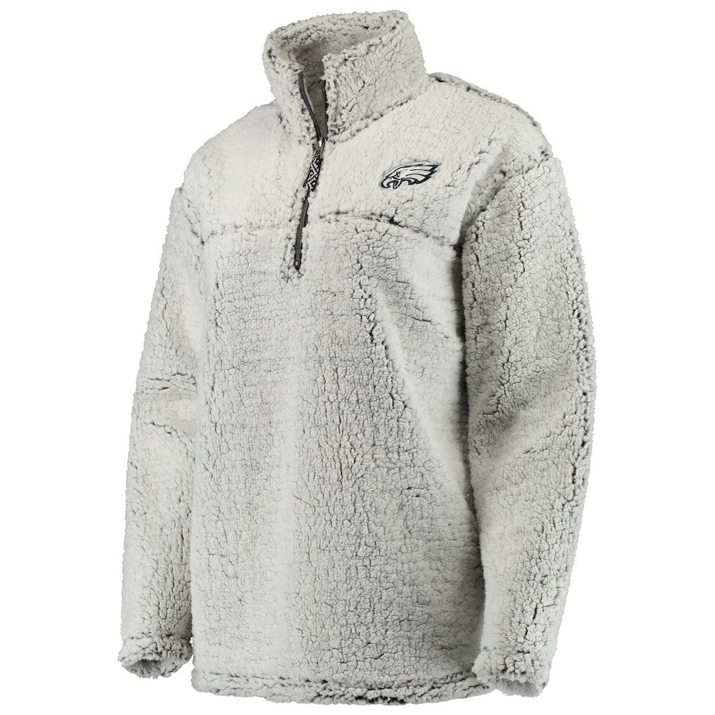 Philadelphia Eagles Women's Sherpa Quarter-Zip Pullover Jacket - Gray cheap