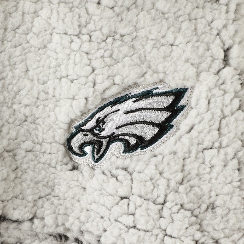 Philadelphia Eagles Women's Sherpa Quarter-Zip Pullover Jacket - Gray cheap