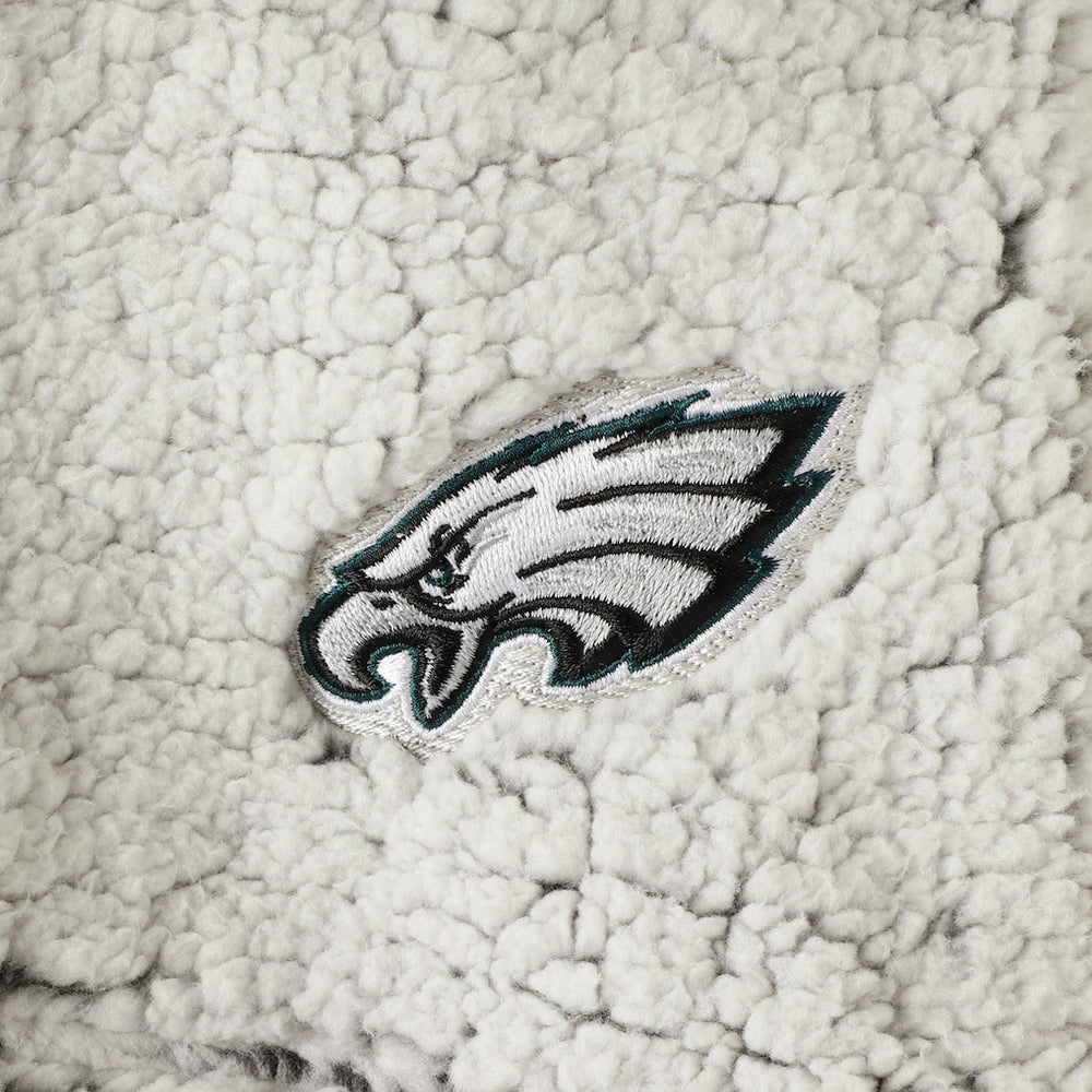 Philadelphia Eagles Women's Sherpa Quarter-Zip Pullover Jacket - Gray cheap
