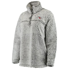 Kansas City Chiefs Women's Sherpa Quarter-Zip Pullover Jacket - Gray sale